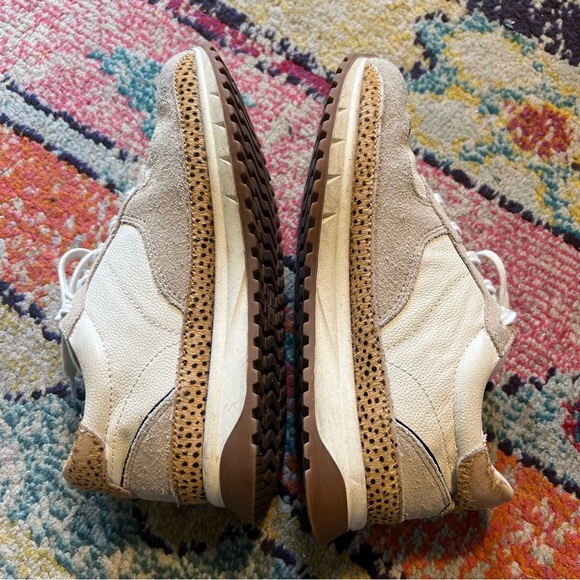 Madewell Kickoff Trainer Sneakers in Leather and Spot Dot Calf Hair W8 - Picture 6 of 9